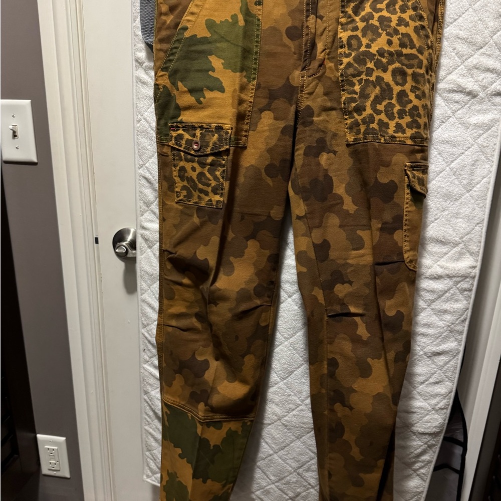Anthropologie Brown and Green Camouflage Trousers